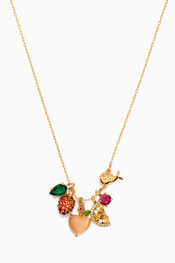 

Fruit Salad Cluster Pendant Necklace in Metal, Multicolour