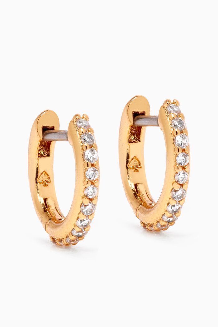 

Tiny Twinkles Pavé Crystal Huggies in Metal, Neutral
