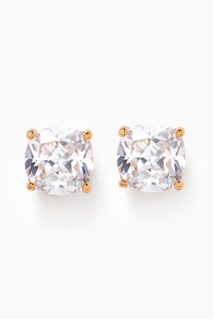 Mini Small Square Studs in Metal, Neutral