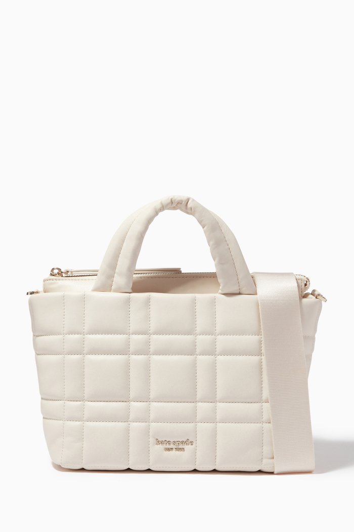

Softwear Mini Tote Bag in Quilted Leather, White