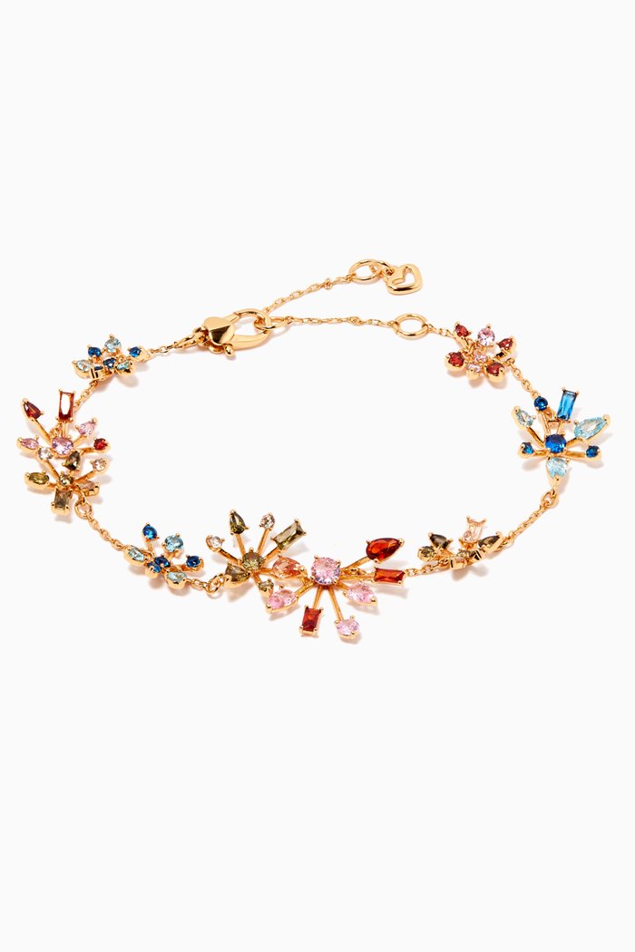

Firework Floral Bracelet in Gold-plated Metal, Multicolour