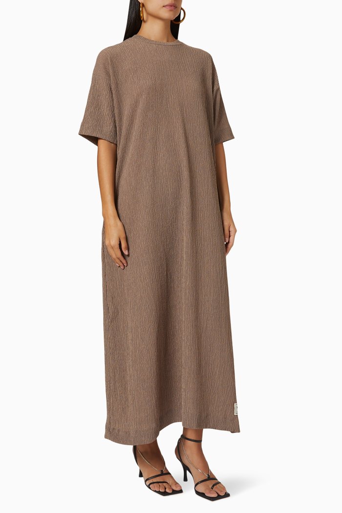 

Crinkle Dress, Brown