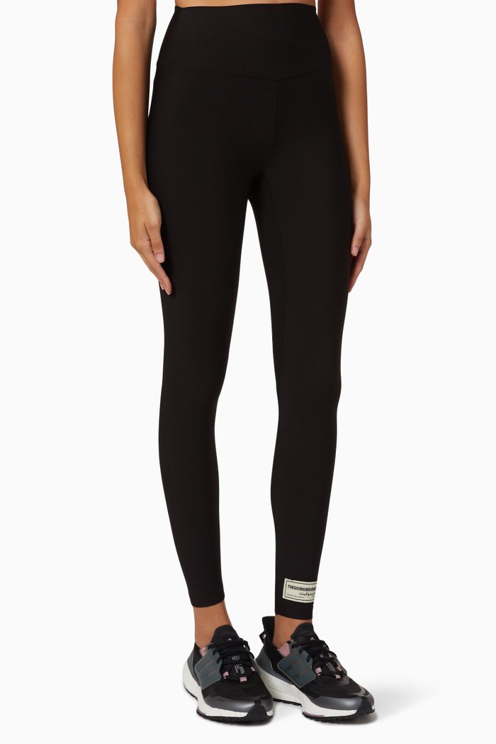 

Ribbed Leggings 24", Black