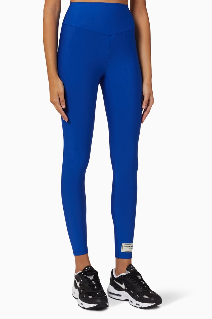 

Ribbed Leggings 24", Blue