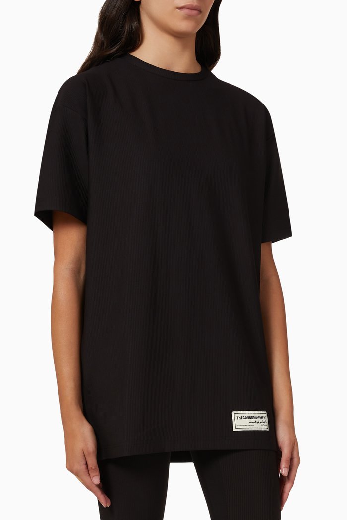 

Ribbed Relaxed T-shirt, Black