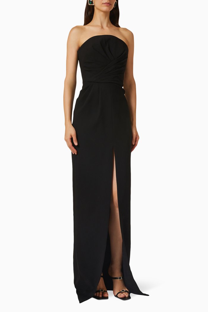 

Column Dress in Crepe, Black
