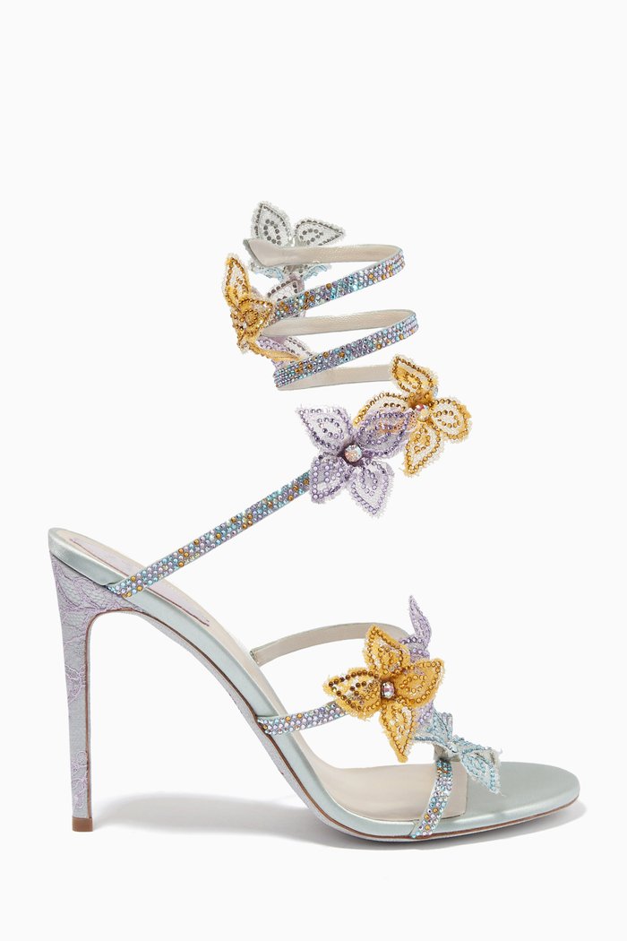 

Floriane 105 Wrap Sandals in Micro Crystals, Blue