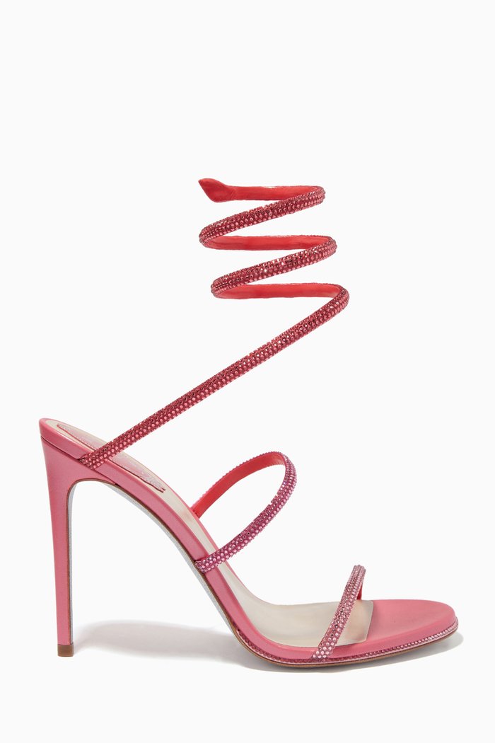 

Cleo 105 Wrap Sandals in Micro Crystals, Pink