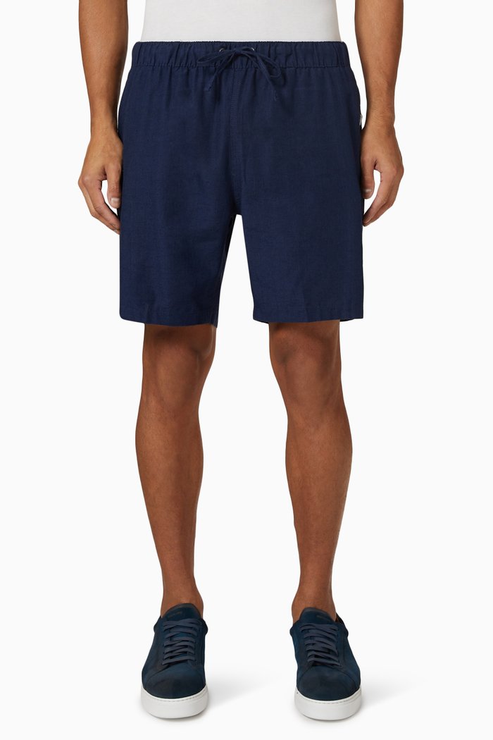 

Water Resistant Shorts in Linen Blend, Blue