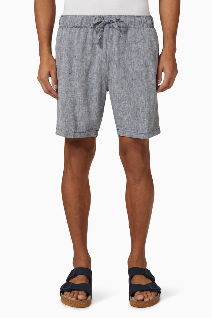 

Water Resistant Shorts in Linen Blend, Blue