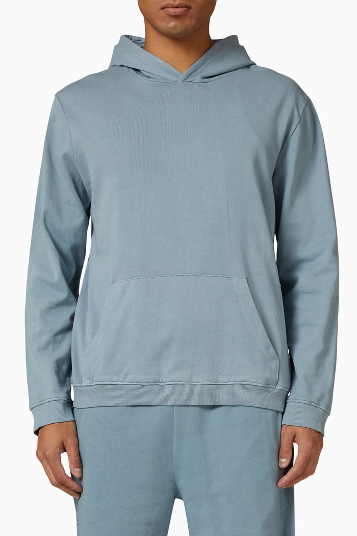 

Garment Dyed Hoodie in French Terry, Blue
