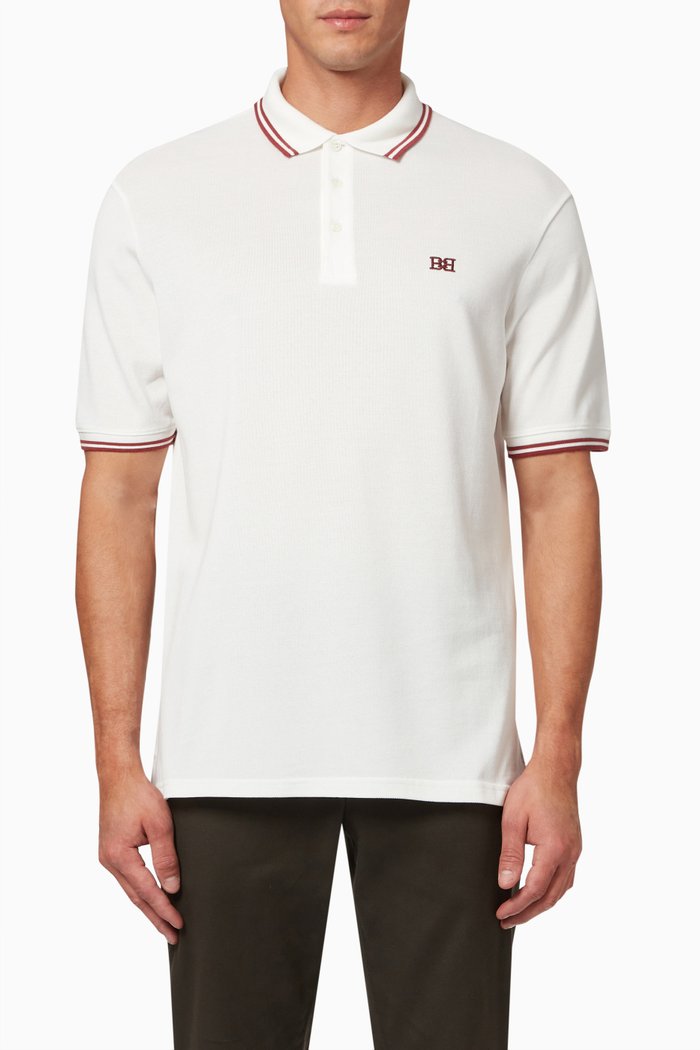 

B-Chain Polo Shirt in Cotton Piqué, White