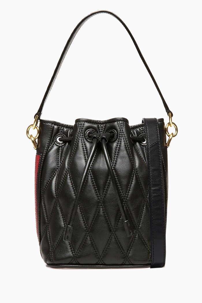 

Donae Bucket Bag in Leather, Black