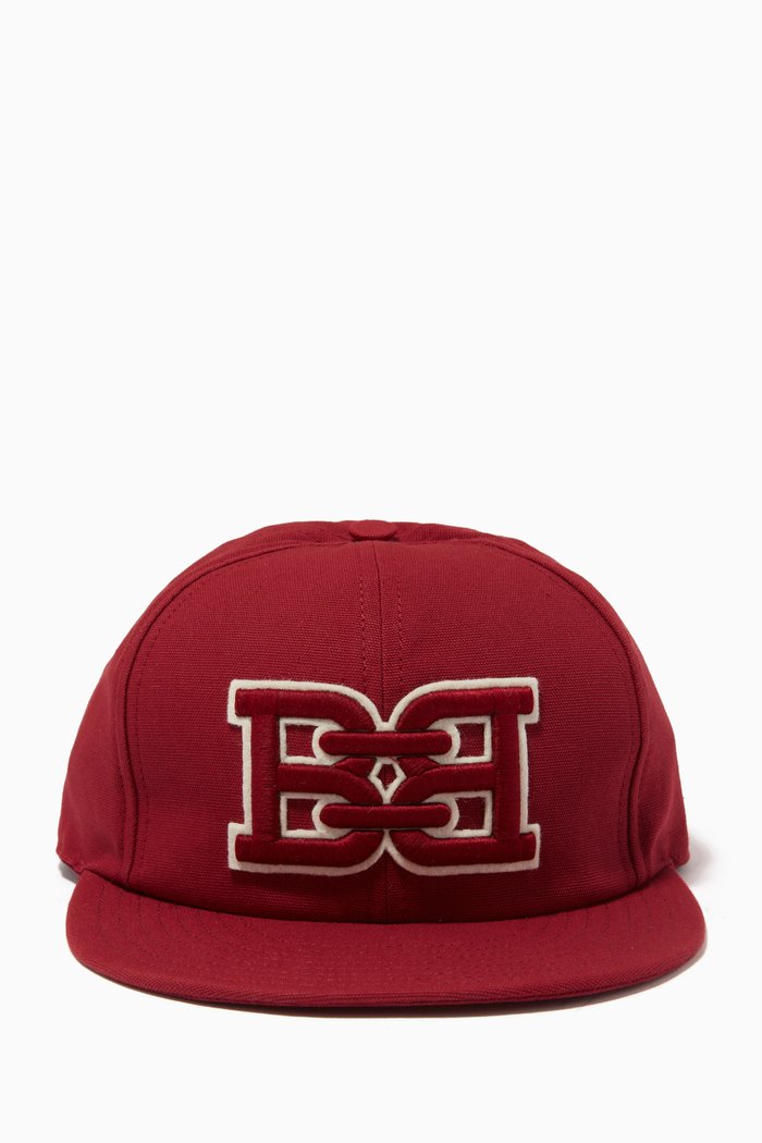 

B-Chain Baseball Cap in Cotton, Red