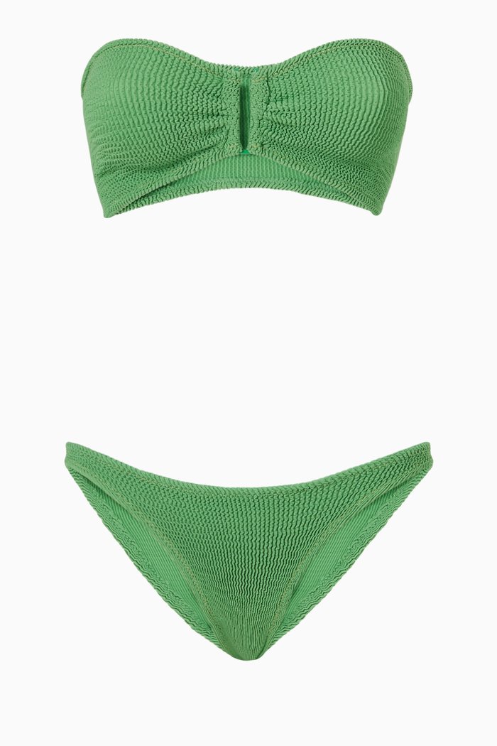 

Ausilia Scrunch Bikini Set in Crinkle Nylon, Green
