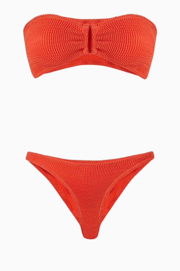 

Ausilia Scrunch Bikini Set in Crinkle Nylon, Orange