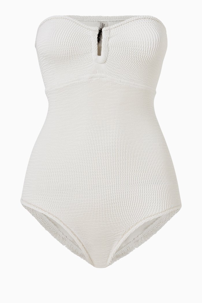 

La Sciura One-piece Swimsuit in Stretch Crinkle Nylon, White