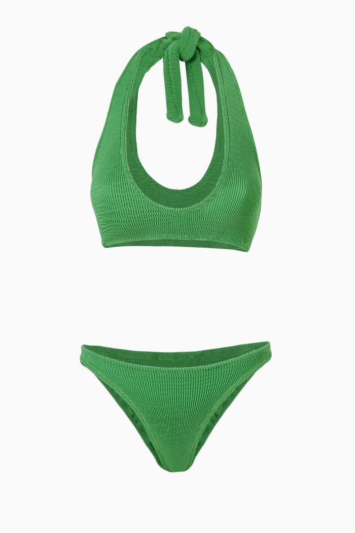 

Pilou Scrunch Bikini Set in Stretch Crinkle Nylon, Green