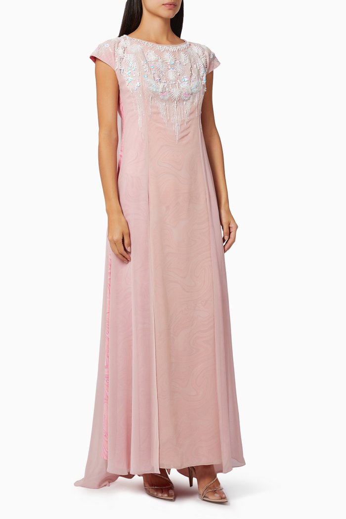 Love Bird Embroidered Dress, Pink