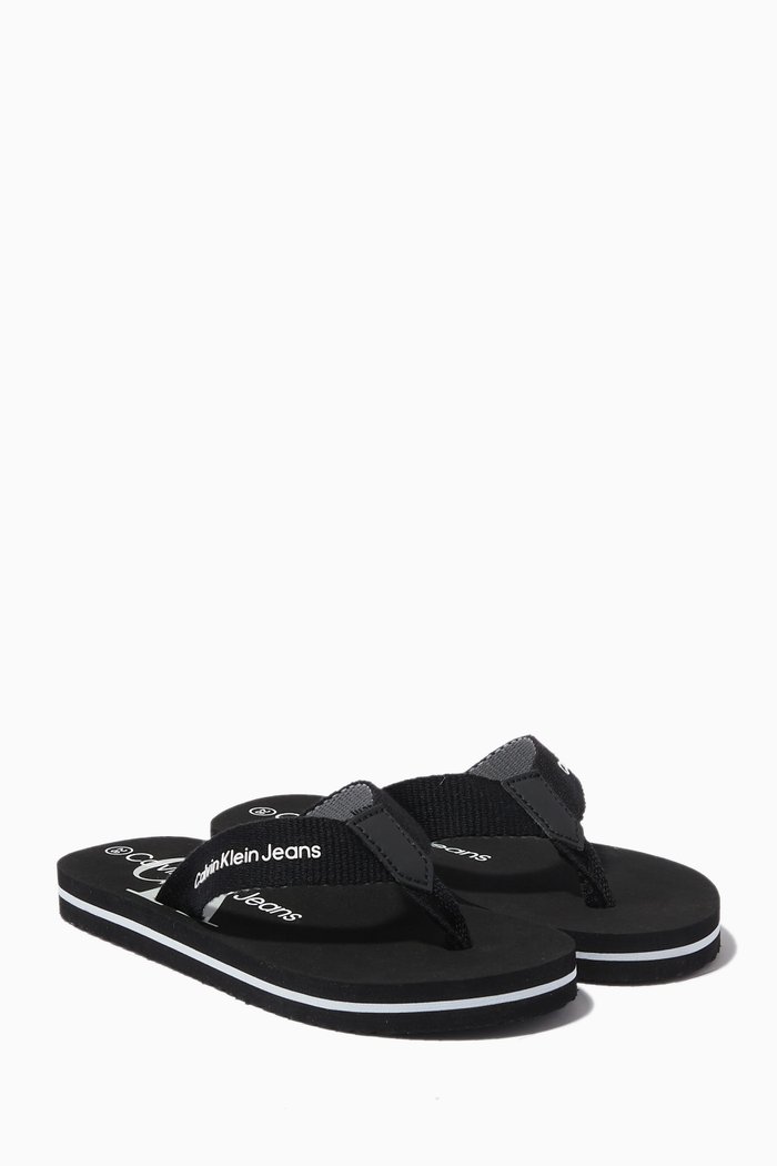 

Logo Print Flip Flops, Black