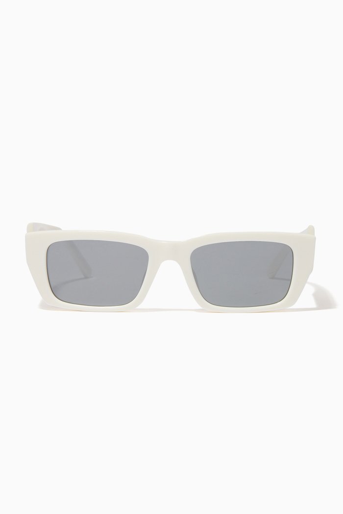 

Palm Rectangular Sunglasses in Acetate, White