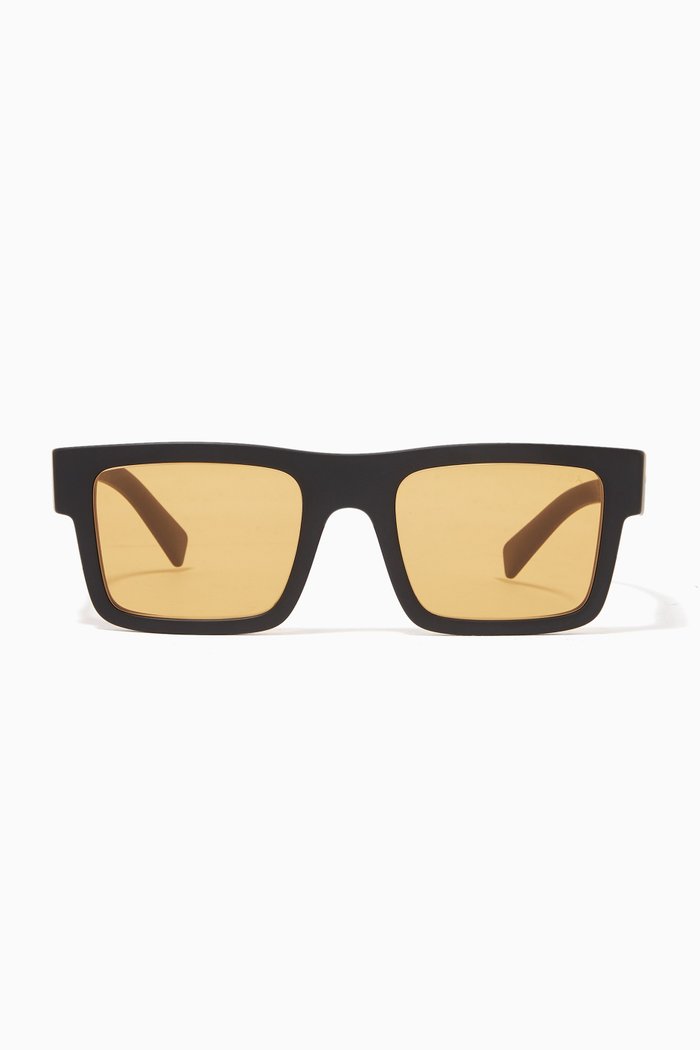 

Rectangular Sunglasses in Acetate, Black