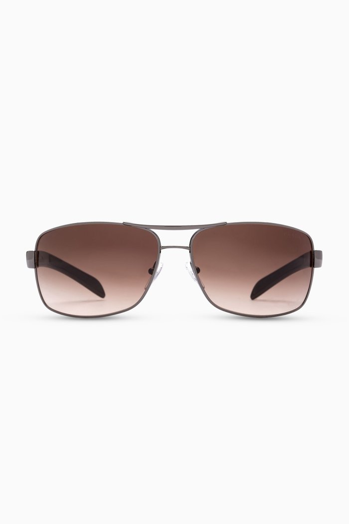 Aviator Sunglasses in Metal, Brown