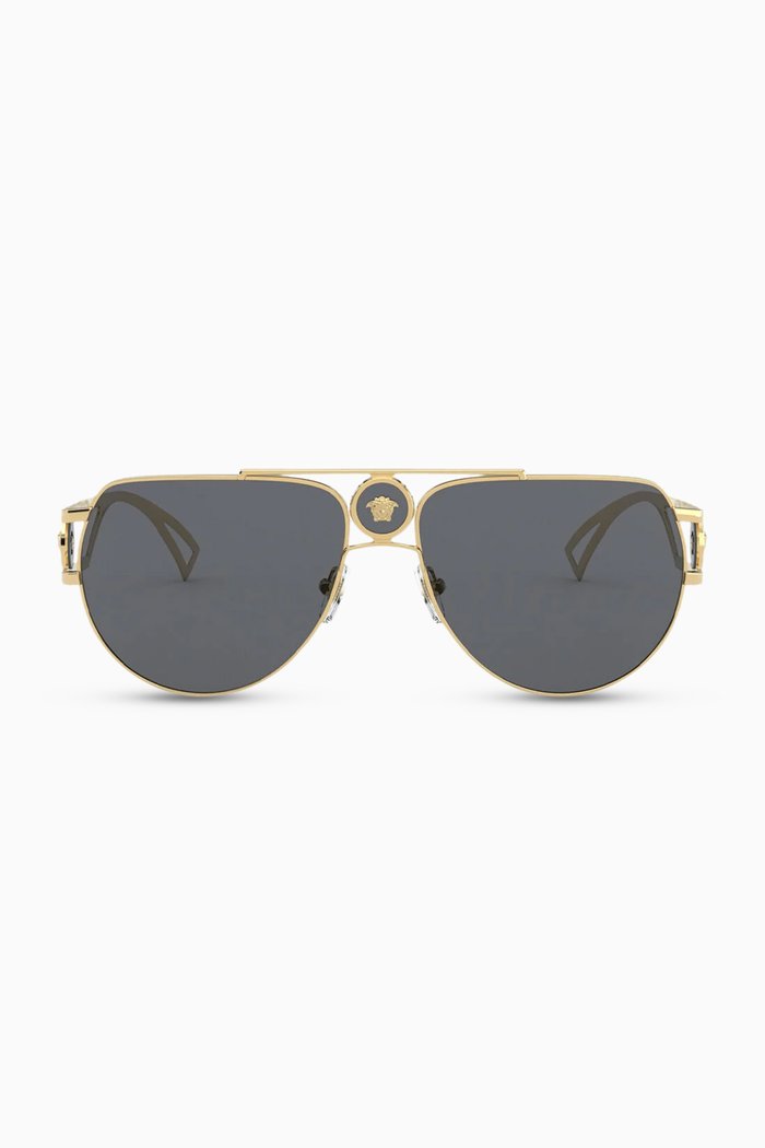 

Medusa Pilot Sunglasses in Metal, Gold