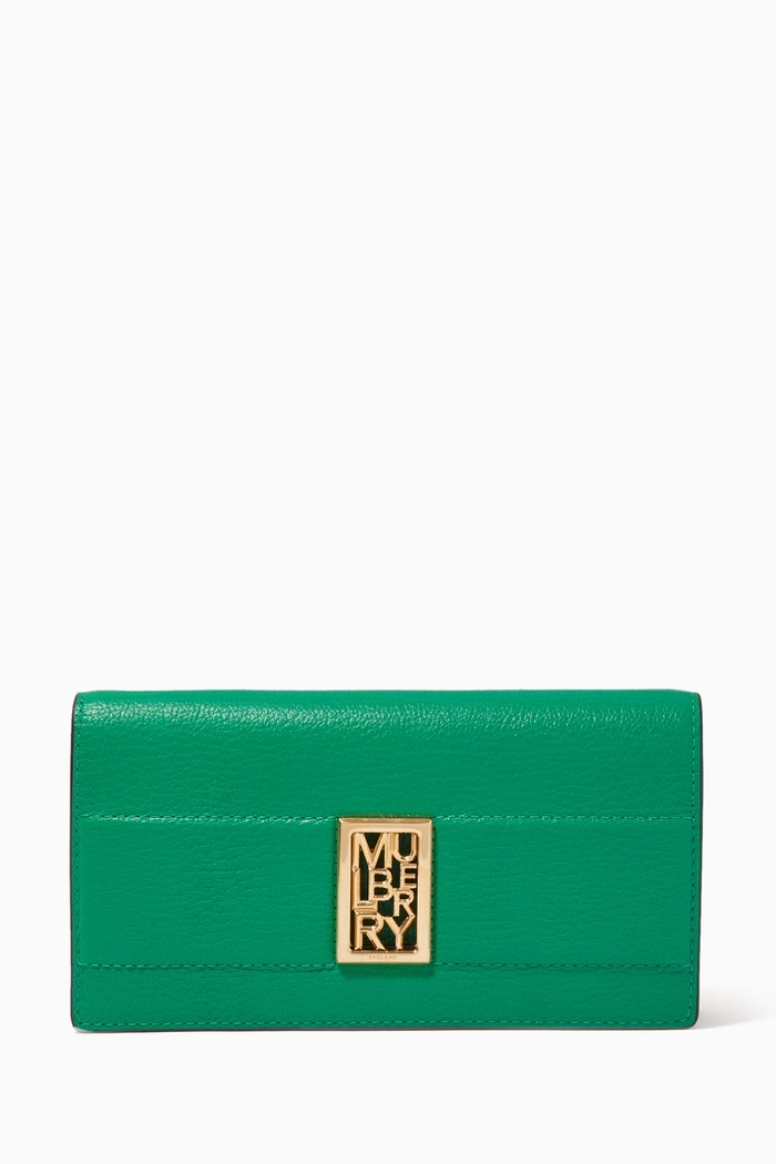 

Sadie Wallet in Goat Print Leather, Green