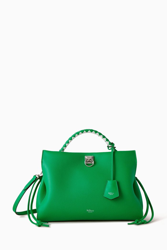 

Iris Tote Bag in Heavy Grain Leather, Green