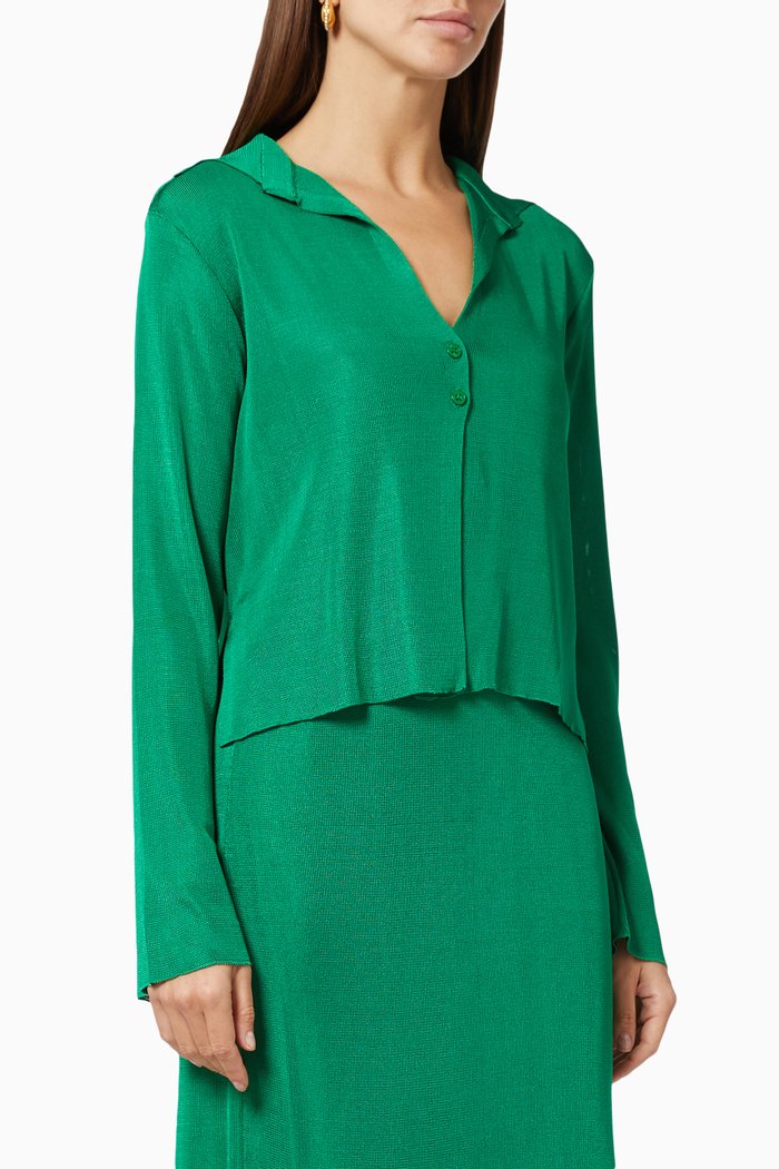 

Knit Long Sleeve Cardigan, Green