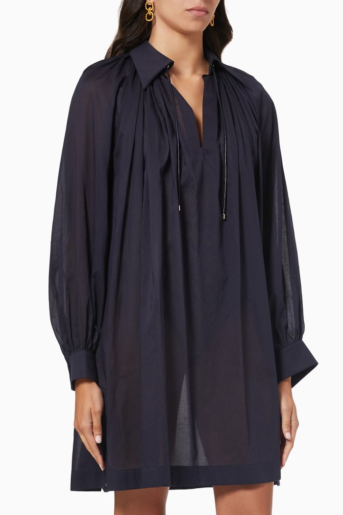 

Lea Dress in Cotton Voile, Blue