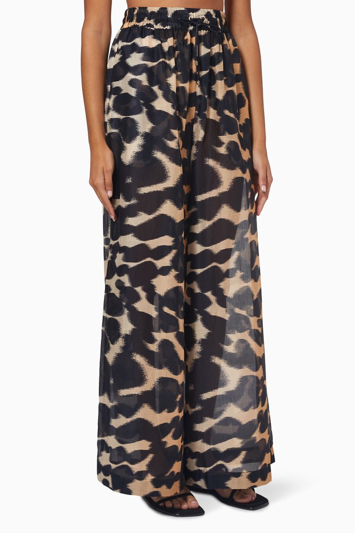 

Pia Pants in Cotton Voile, Brown