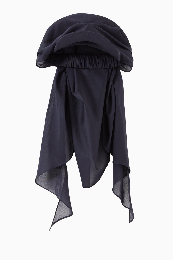 

Dina Visor Scarf in Cotton, Blue