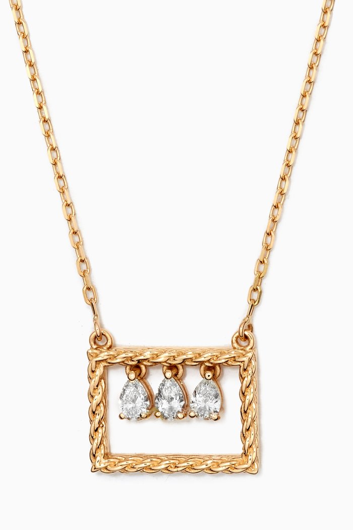 

Rope Rectangle Diamond Necklace in 18kt Yellow Gold