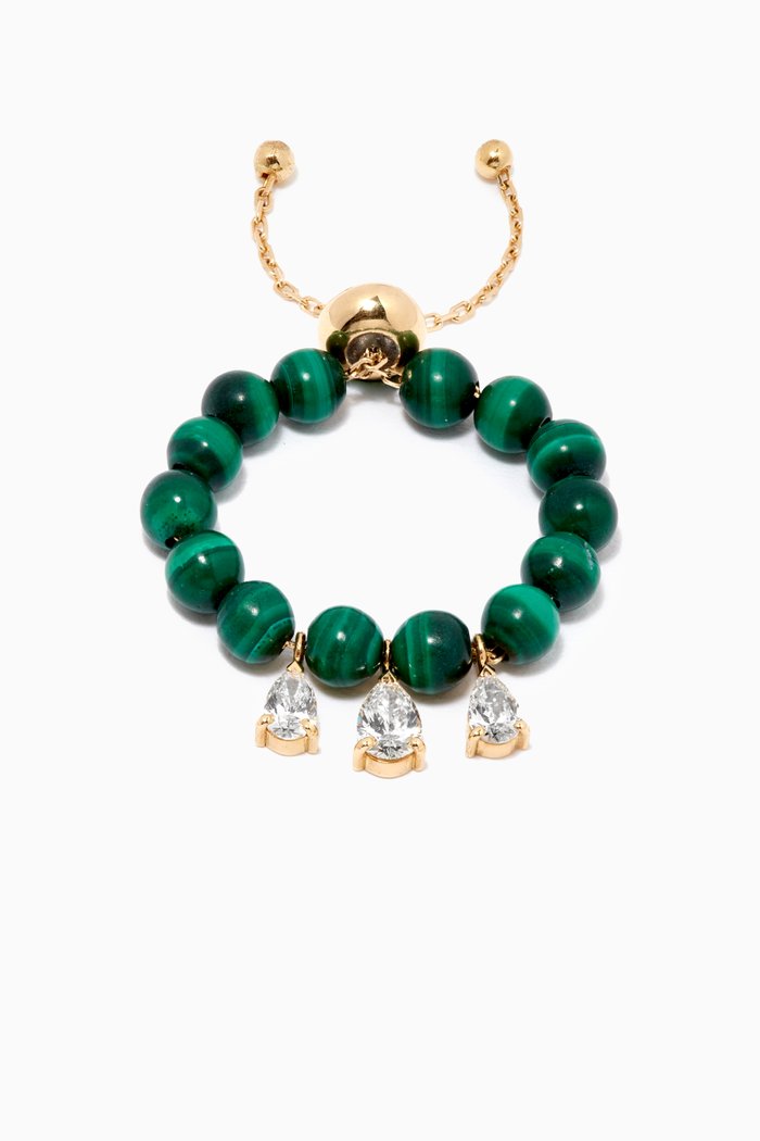 

Malachite & Diamond Ring in 18kt Yellow Gold