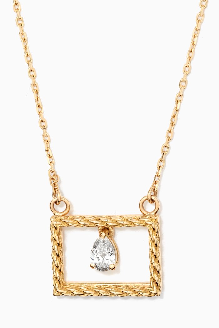 

Rope Rectangle Diamond Necklace in 18kt Yellow Gold