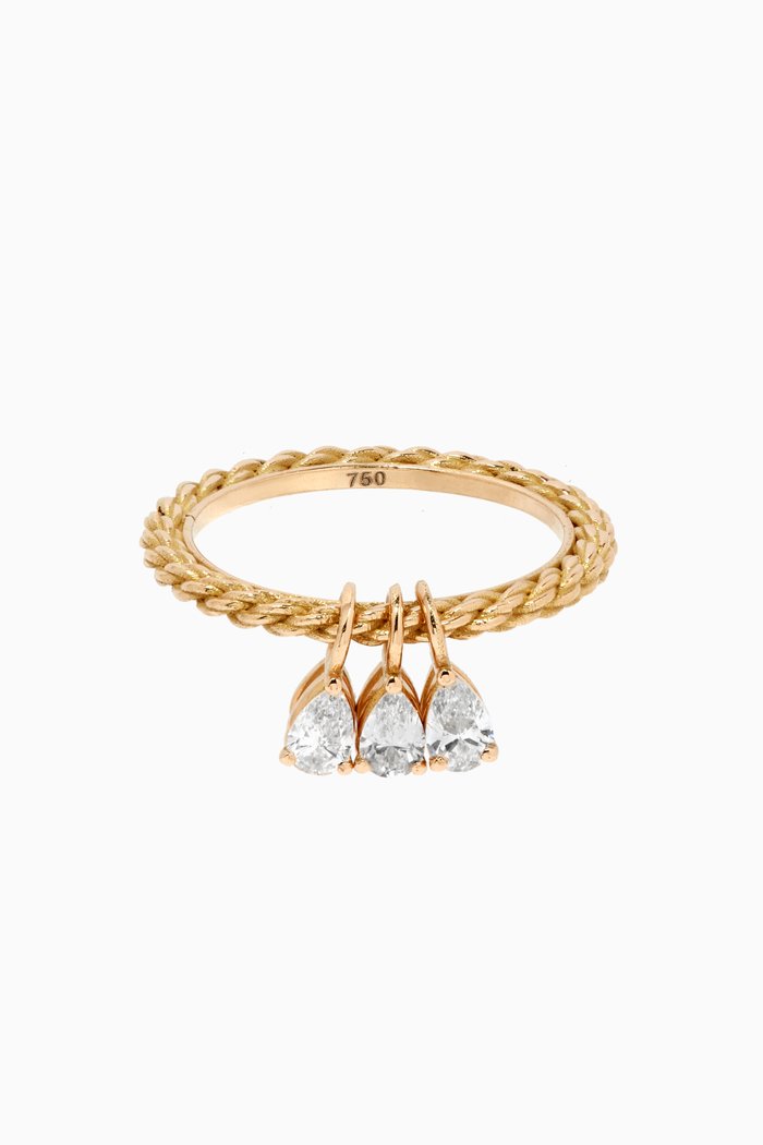 

Rope Rectangle Diamond Ring in 18kt Yellow Gold