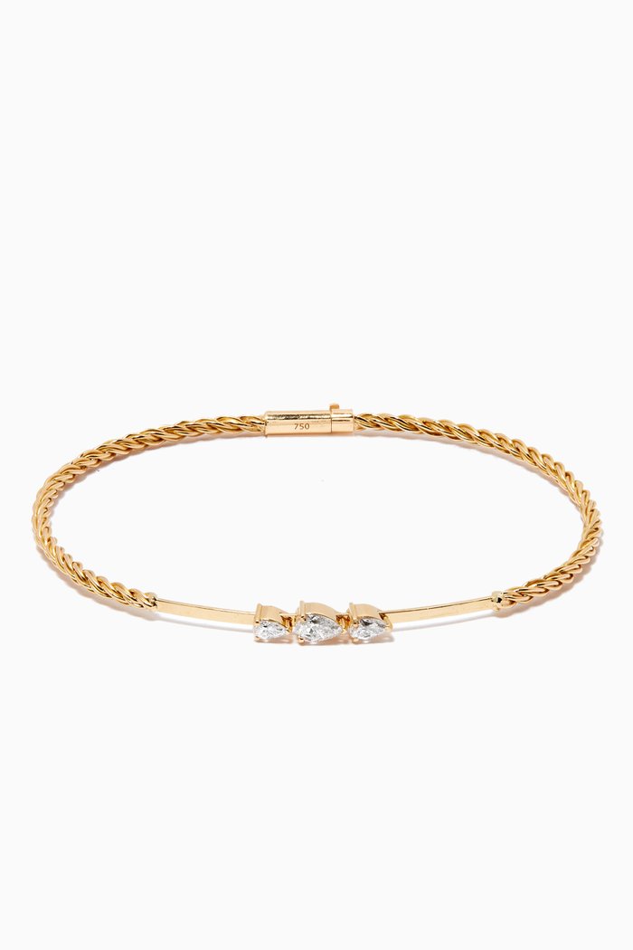 

Moving Pear Diamond Rope Bracelet in 18k Yellow Gold