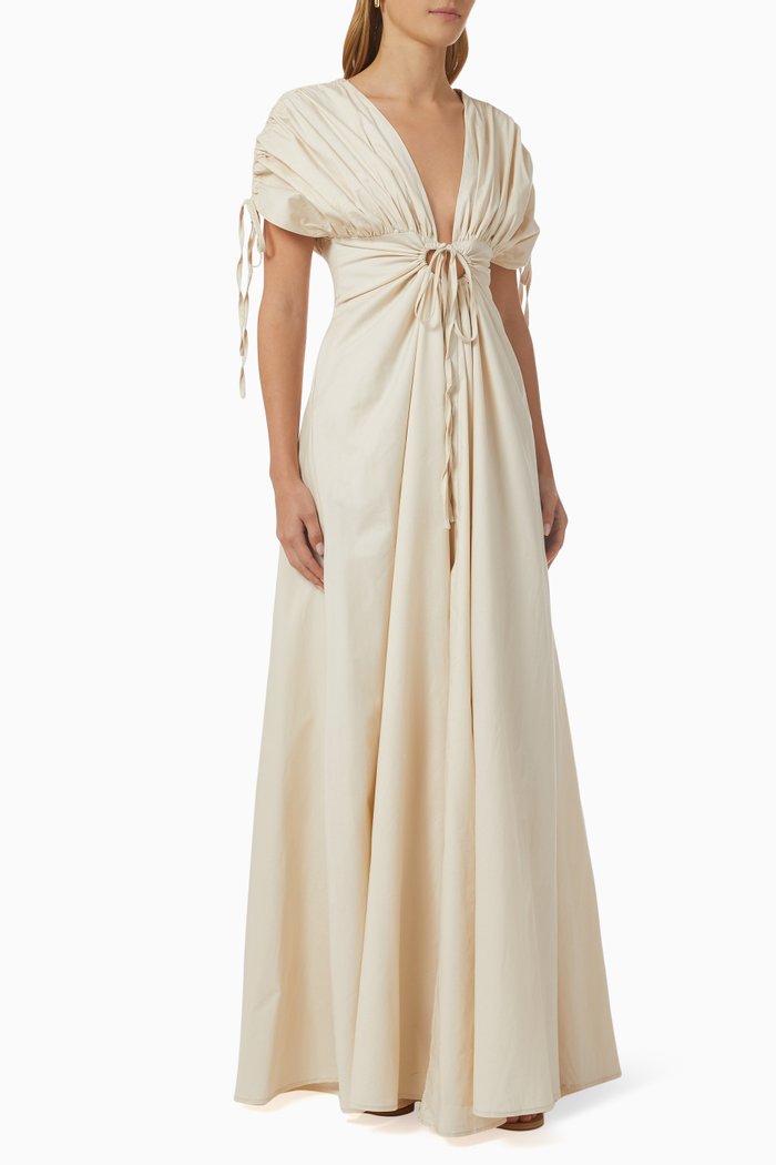 

Xena Maxi Dress in Cotton, Neutral