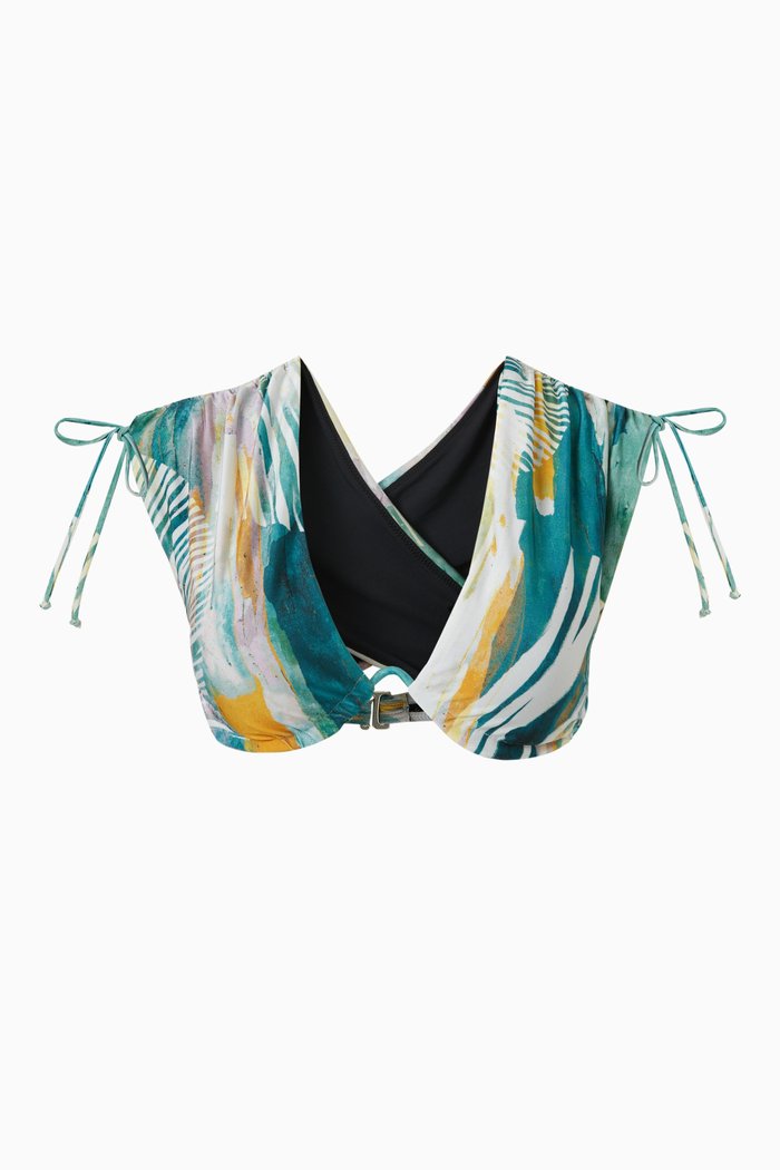 

Menasa Bikini Top in Stretch Nylon, Blue
