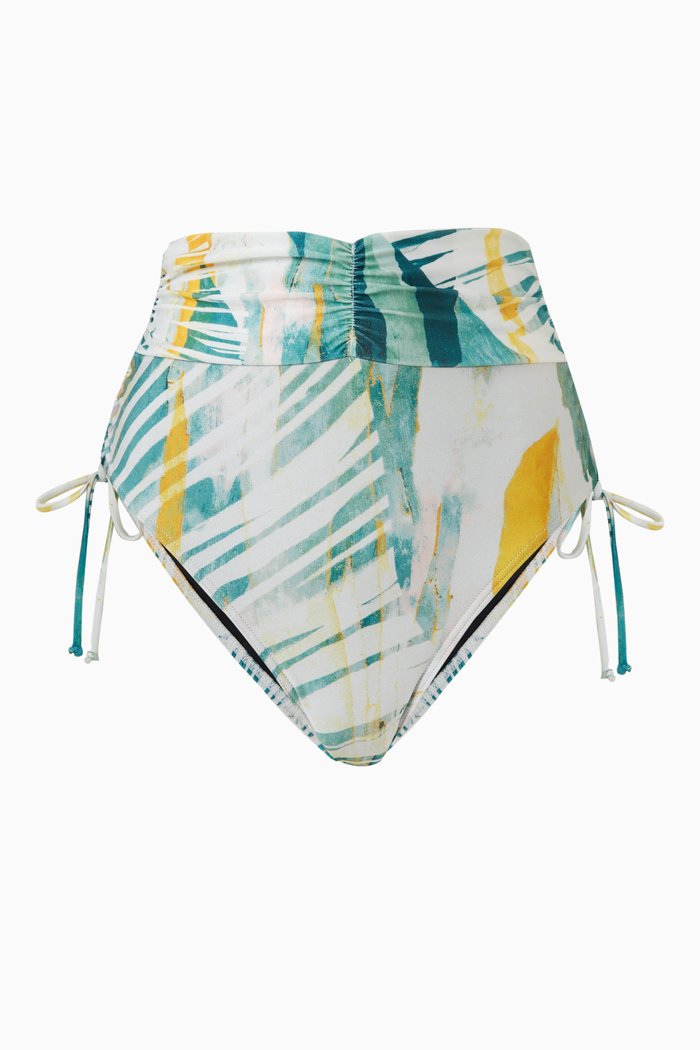

Menasa High-rise Bikini Bottoms in Stretch Nylon, Blue