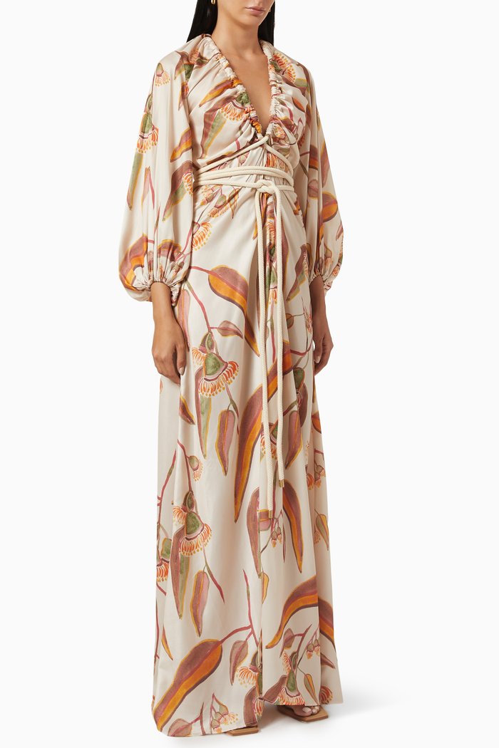 

Neema Eucalyptus Robe in Satin, Neutral