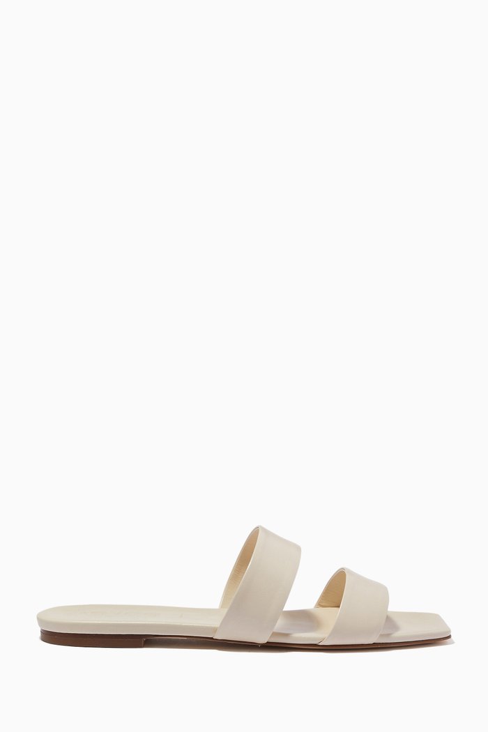 

Ilse Slide Sandals in Nappa, Neutral