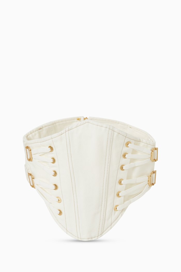 

Fan Laced Undercorset in Denim, Neutral