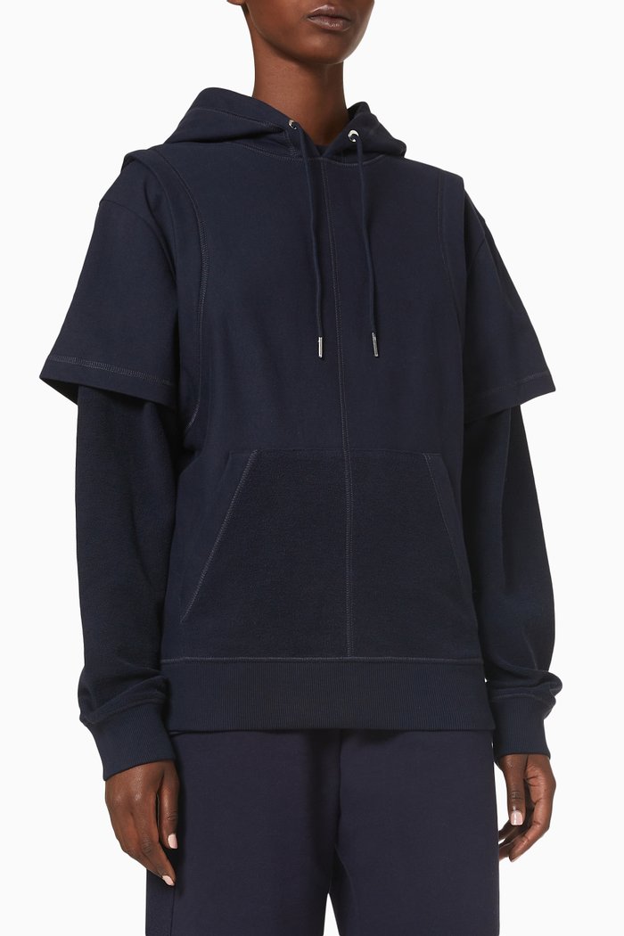 

Hybrid Hoodie in Cotton, Blue