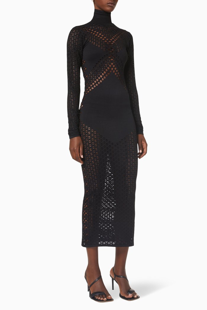 

Seamless Tube Dress in Nylon, Black