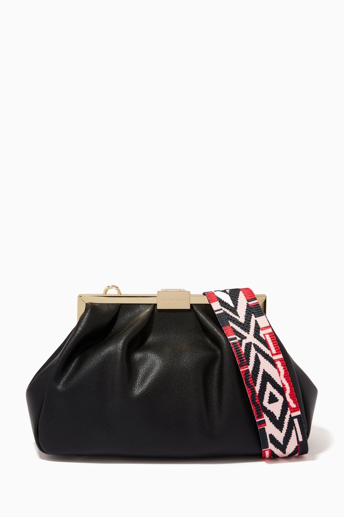 

Small Rio Shoulder Bag in Micro Grainy Calfskin, Black