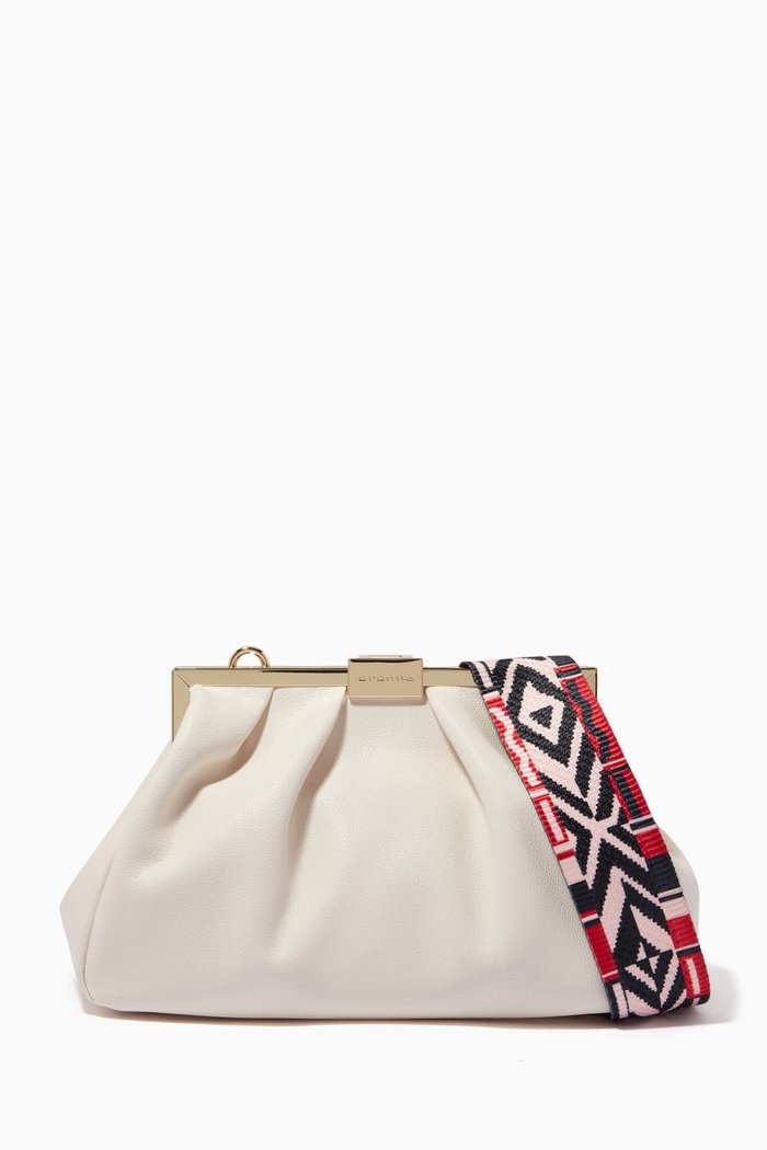 

Small Rio Shoulder Bag in Micro Grainy Calfskin, Neutral