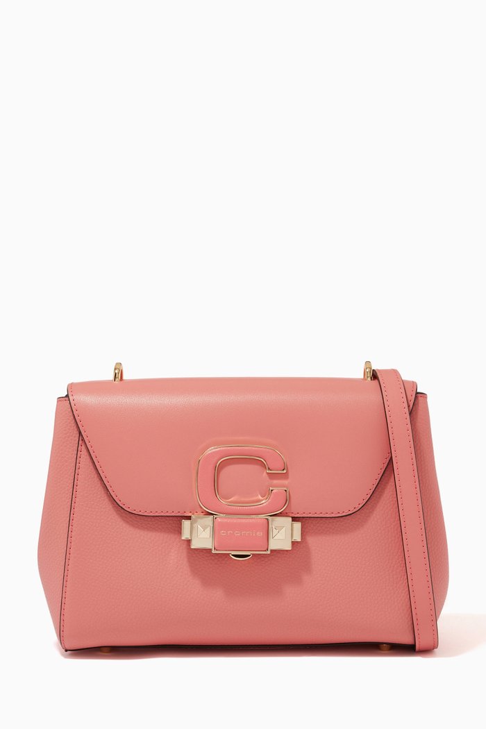 

Small New Horizon Crossbody Bag in Deer-print Calfskin, Red